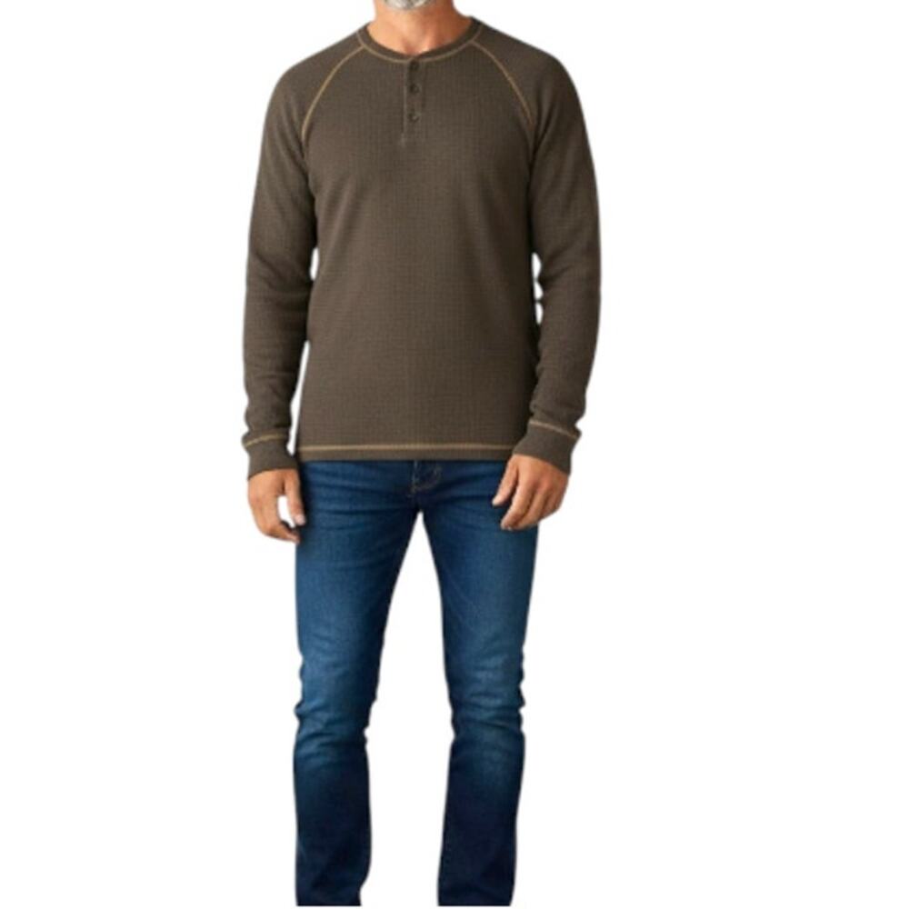 REDHEAD Tower Thermal Henley Top Men XXL Brown Outdoor Gorpcore Travel Comfy NWT